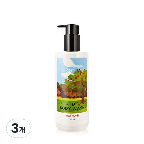 몽프라 키즈 바디워시 스윗메모리 스윗애플향, 3개, 500ml