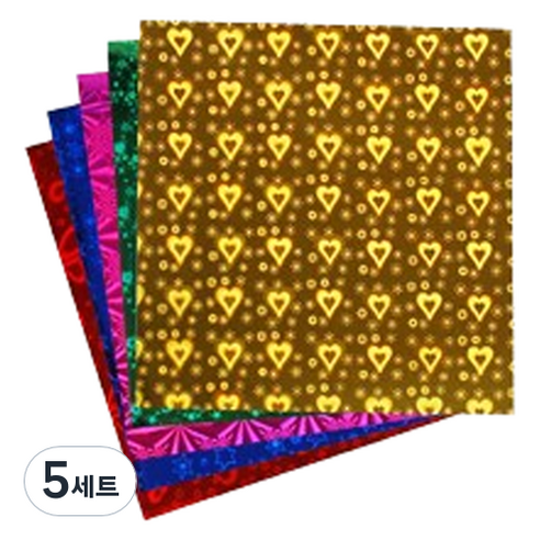 미소로운 홀로그램 이벤트 종이접기 컬러 믹스 7 x 7 cm 85p 세트, 5색, 5세트