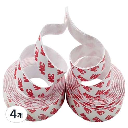 파리박사 벨크로 테이프 화이트 5cm x 2m, 4개