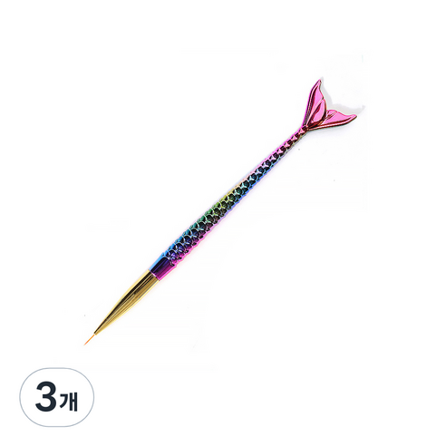 DM 알럽뷰 네일아트 인어브러쉬, 04세필핑크인어, 3개