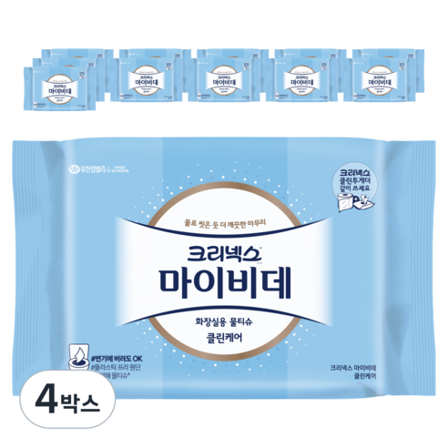 마이비데 화장실용 물티슈 캡형, 600매, 4개
