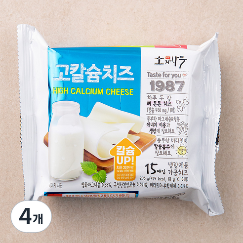 소와나무 고칼슘치즈, 270g, 4개
