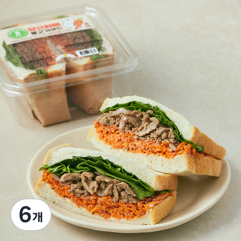 그린래빗 당근라페 불고기 샌드위치, 240g, 6개
