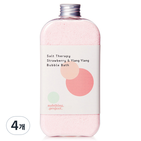 나띵프로젝트 오감목욕 버블 입욕제 핑크 일랑일랑향, 230g, 4개