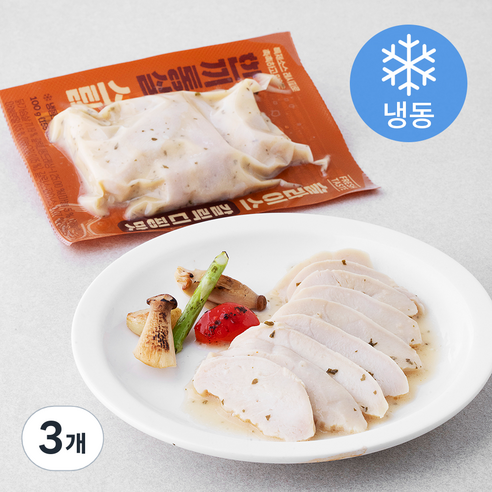 한끼통살 스팀 슬라이스 갈릭디핑맛 닭가슴살 (냉동), 100g, 3개