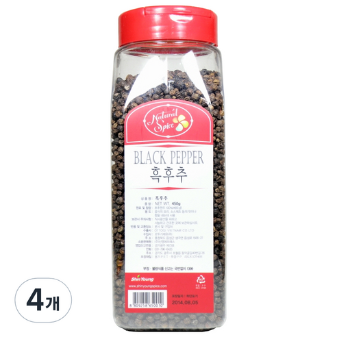 내츄럴스파이스 흑후추, 450g, 4개
