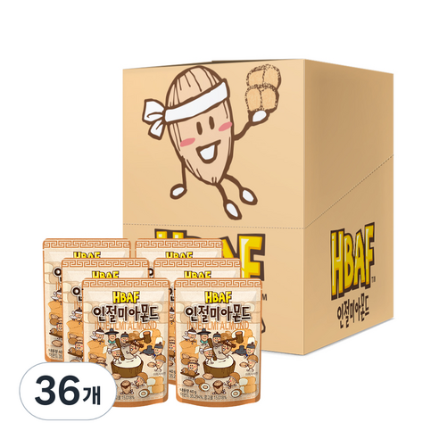 HBAF 인절미 아몬드, 40g, 36개