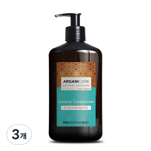아르가니케어 아르간 오일 리브인 헤어 컨디셔너 건조&손상모발용, 400ml, 3개