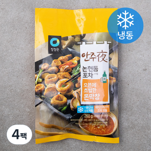 청정원 안주야 오븐에 초벌한 돈막창 (냉동), 260g, 4팩