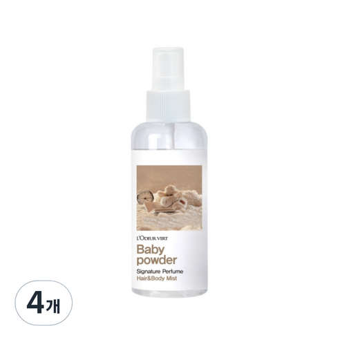 로더베르 헤어&바디미스트 베이비파우더, 150ml, 4개
