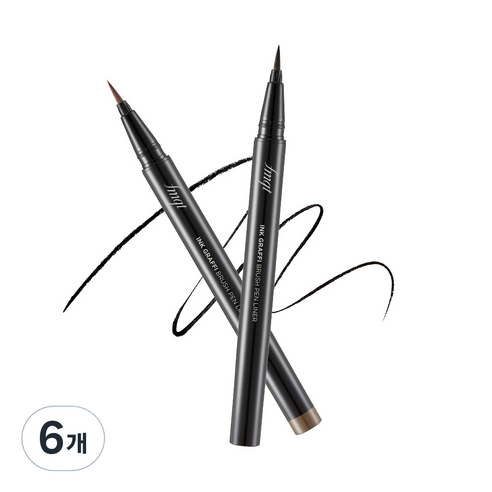 fmgt 잉크그라피 브러쉬펜 라이너 0.6g, 01 잉크블랙, 6개