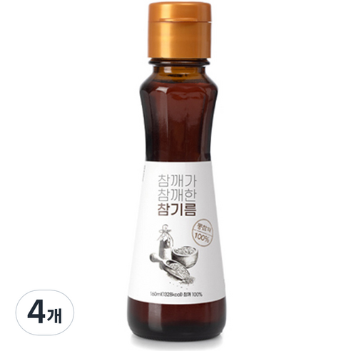 참참참 참깨가 참깨한 참기름 통참깨, 4개, 160ml