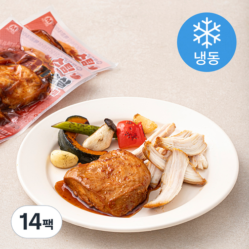 미트리 스팀 닭가슴살 매콤데리야끼 (냉동), 100g, 14팩
