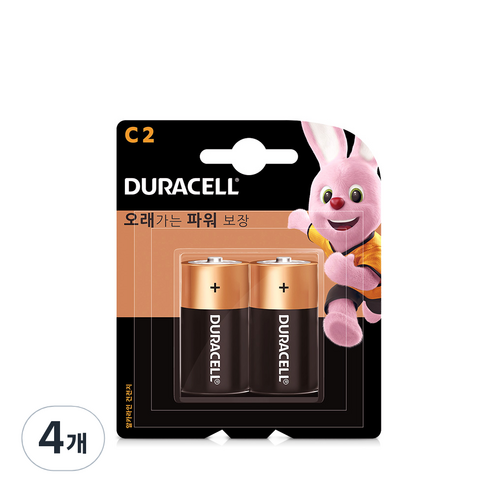 듀라셀 알카라인 건전지 C, 2개입, 4개