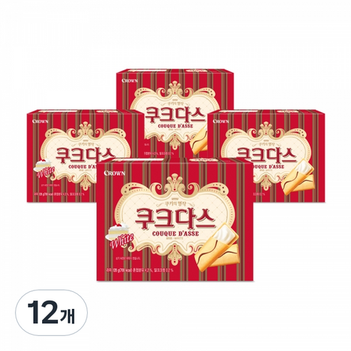 크라운 쿠크다스 화이트, 128g, 12개