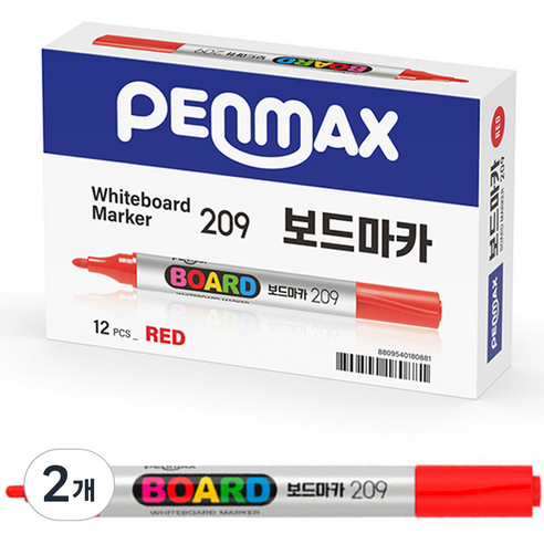 펜맥스 보드마카 209, 적색, 24개