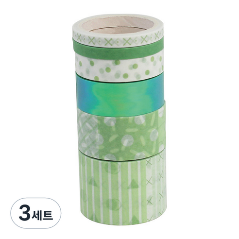 로벨리앙 다용도 종이 마스킹테이프 6종 세트, 그린혼합, 3세트