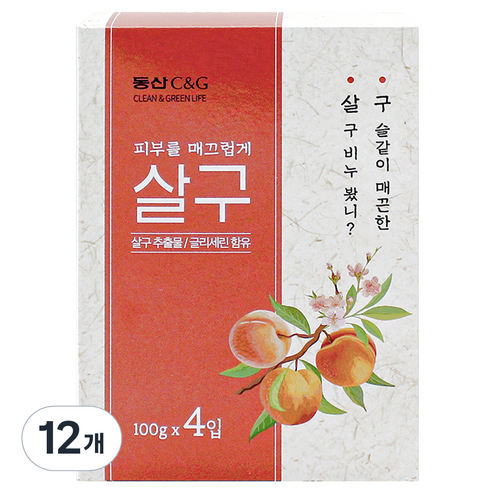동산씨앤지 살구 비누, 100g, 12개입
