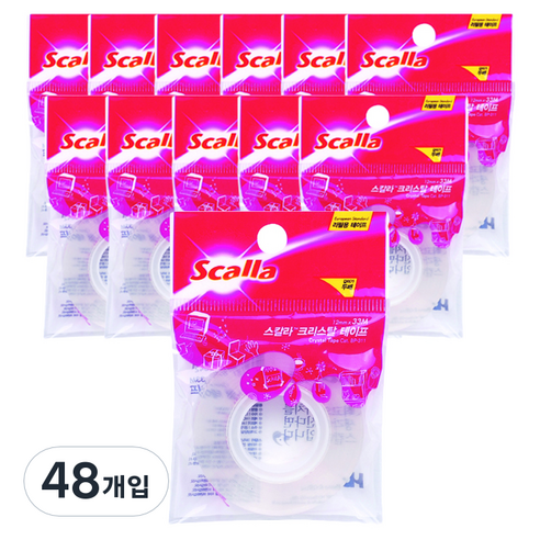 스칼라 크리스탈 테이프 리필 12mm x 33m, C1233R, 48개입