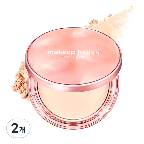 메이크업헬퍼 오리지널 프로피니쉬 로즈 라떼 아트 팩트 25g, 21호 내추럴 베이지, 2개