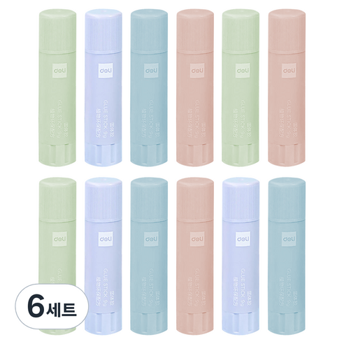 델리 옥수수분말 글루스틱 소형 딱풀 4종 x 3p 세트 9g, 6세트