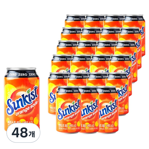 썬키스트 제로 오렌지 소다, 355ml, 48개