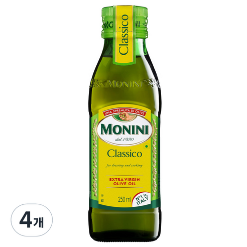 모니니 클래시코 엑스트라 버진 올리브오일, 4개, 250ml