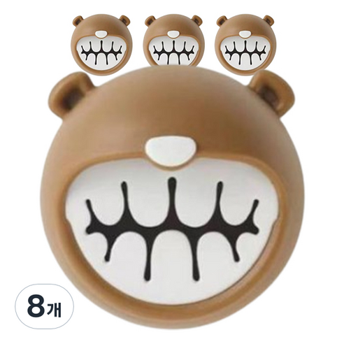 살림여왕 접착식 욕실 수건 핸드타올 걸이, 브라운, 8개