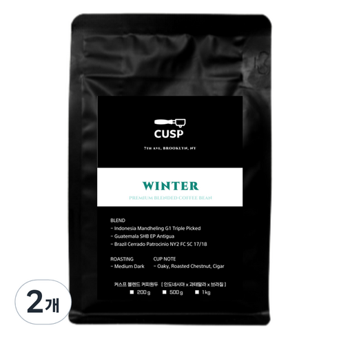 커스프 윈터 블렌드 커피원두, 1kg, 2개, 프렌치프레스
