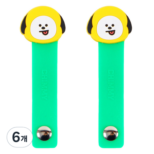 BT21 케이블 정리밴드 치미, 혼합색상, 6개