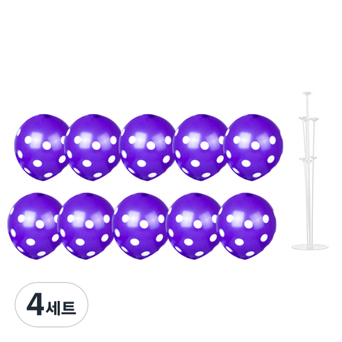파티쇼 풍선꽂이장식세트 70cm, 도트라벤다, 4세트