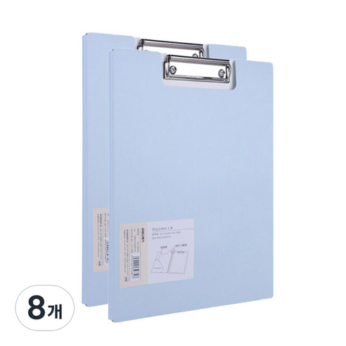 델리 커버 클립보드 레포트 화일 A4 72500, 블루, 8개