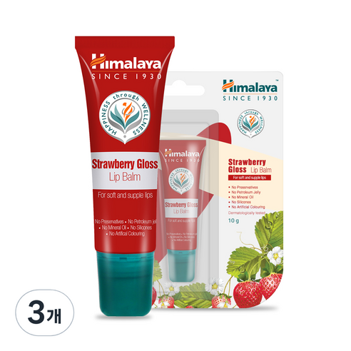 히말라야 딸기 글로스 립밤 10g, 3개