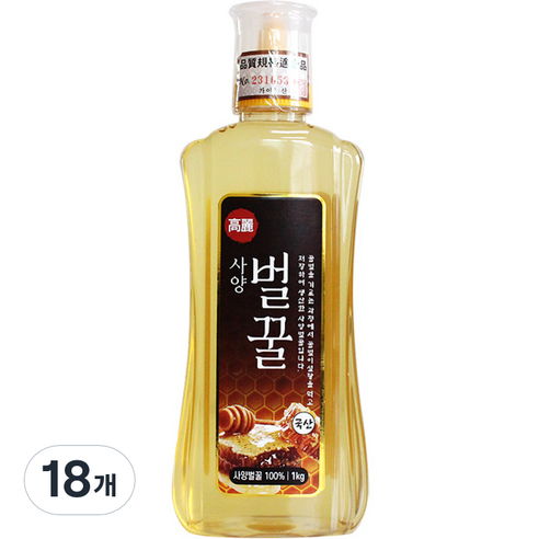 고려 사양 벌꿀, 1kg, 18개