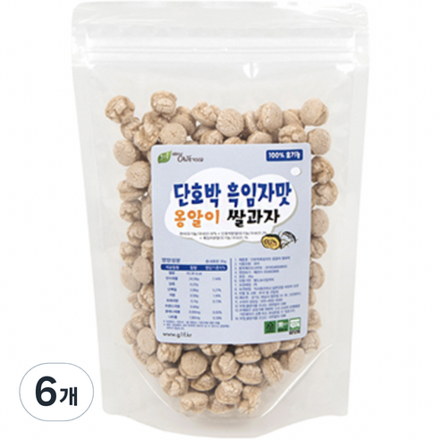 그린원푸드 유기농 옹알이 유아 쌀과자, 혼합맛(단호박/흑임자), 30g, 6개