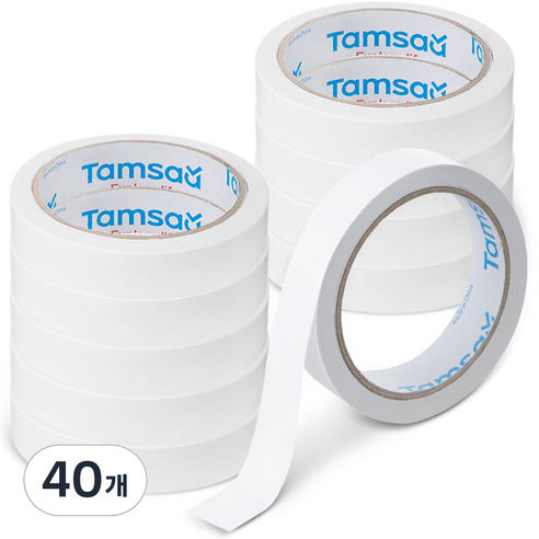 코멧 고점도 반투명 양면테이프 20mm x 12m, 화이트, 40개