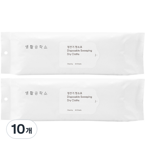 생활공작소 정전기 청소포 60매, 10개