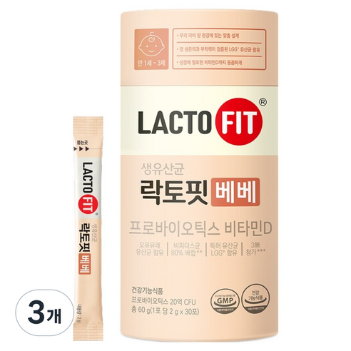 락토핏 베베 생유산균 30p, 60g, 3개