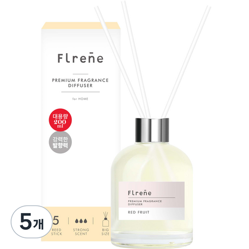 플렌느 실내용 디퓨저, 레드프룻, 200ml, 5개