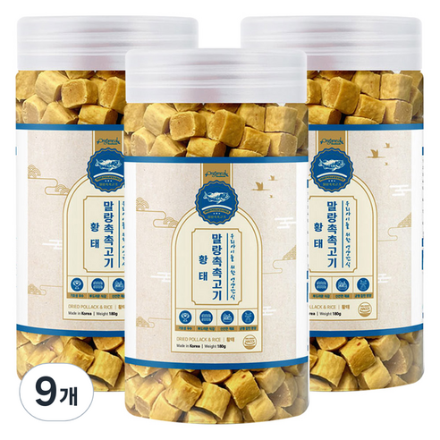 올가밀 강아지 말랑촉촉 져키, 황태, 180g, 9개