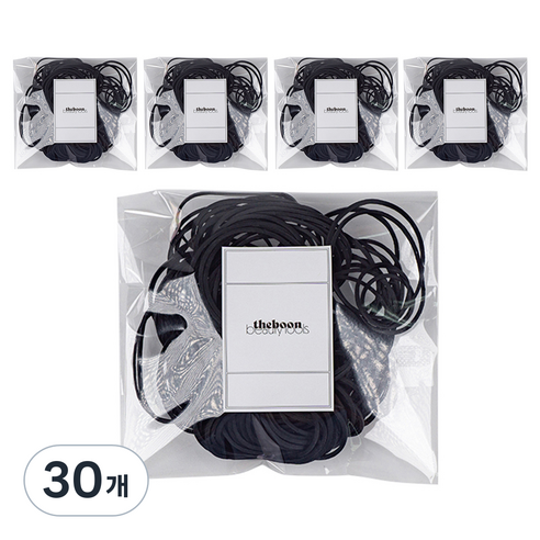 더분 검정 고무줄 50g, 블랙, 30개