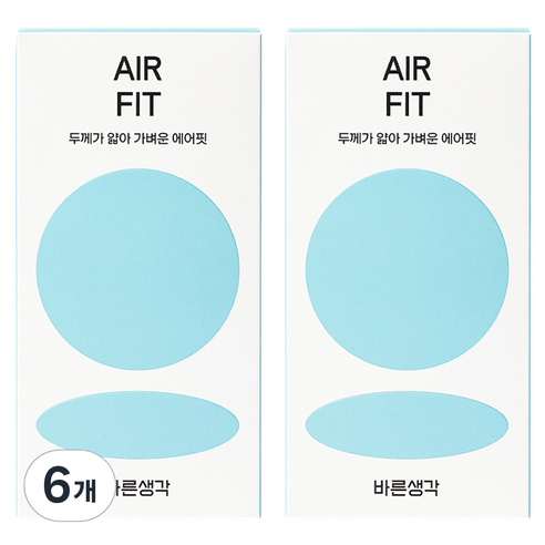 바른생각 에어핏 일반형 콘돔, 12개입, 6개