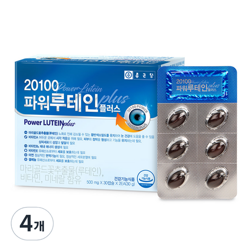 종근당 20100 파워 루테인 플러스, 60캡슐, 4박스