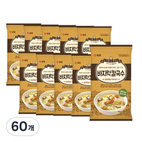 샘표 바지락 칼국수, 100.3g, 60개