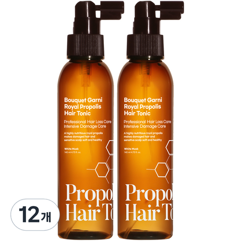 부케가르니 로열 프로폴리스 헤어토닉 화이트머스크, 12개, 140ml