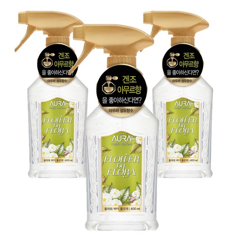 아우라 섬유향수, 플라워 바이 플로라, 400ml, 3개