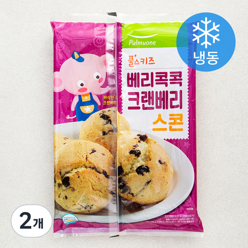 풀무원 풀스키즈 베리콕콕 크랜베리 스콘 9입 (냉동), 495g, 2개