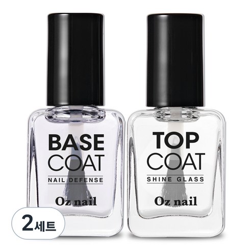 오즈네일 매니큐어 네일 기초 탄탄 2종 세트, 2세트, 베이스 코트 8ml + 탑 코트 8ml