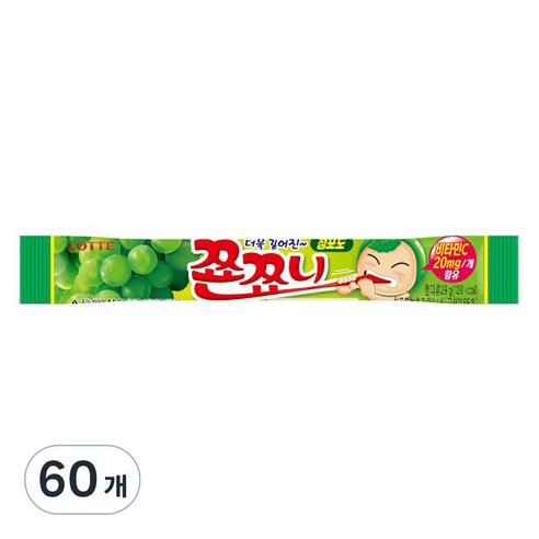 롯데제과 쫀쪼니 청포도 29g, 60개