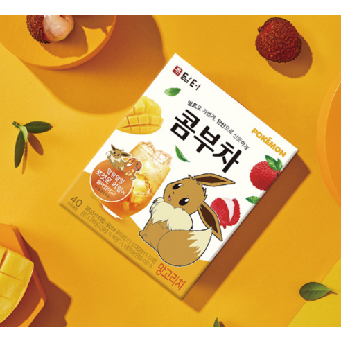 상쾌하고 건강한 음료로 하루를 시작하세요: 담터 포켓몬 콤부차 망고리치